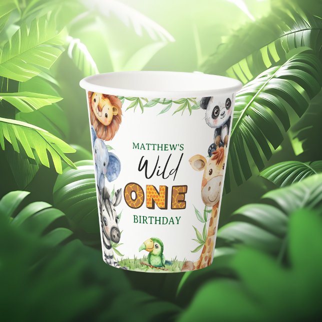 Wild One Jungle Safari 1st birthday  Pappbecher (Von Creator hochgeladen)