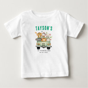 Wild One Jungle Safari Animals Boy 1. Geburtstag Baby T-shirt