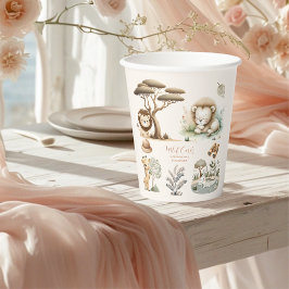 Wild One Jungle Safari Animals Boy 1. Geburtstag Pappbecher