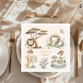 Wild One Jungle Safari Animals Boy 1. Geburtstag Serviette