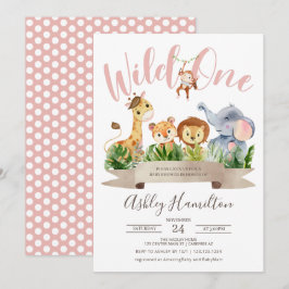 Wild One Jungle Safari Baby Dusche Einladung
