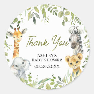 Wild One Jungle Safari Baby Dusche Runder Aufkleber