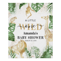 Wild One Jungle Safari Baby shower Affiche de bien