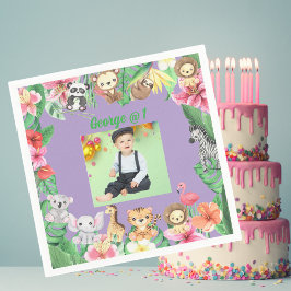 Wild One Jungle Safari Thema 1. Geburtstag Party Serviette