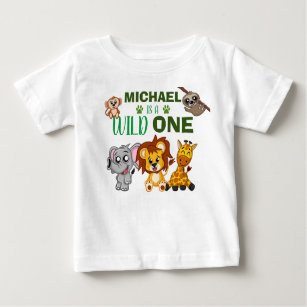 Wild One Jungle Safari Tiere 1. Geburtstag Baby T-shirt