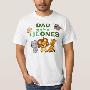 Wild One Jungle Safari Zoo Vater Twins 1. Geburtst T-Shirt