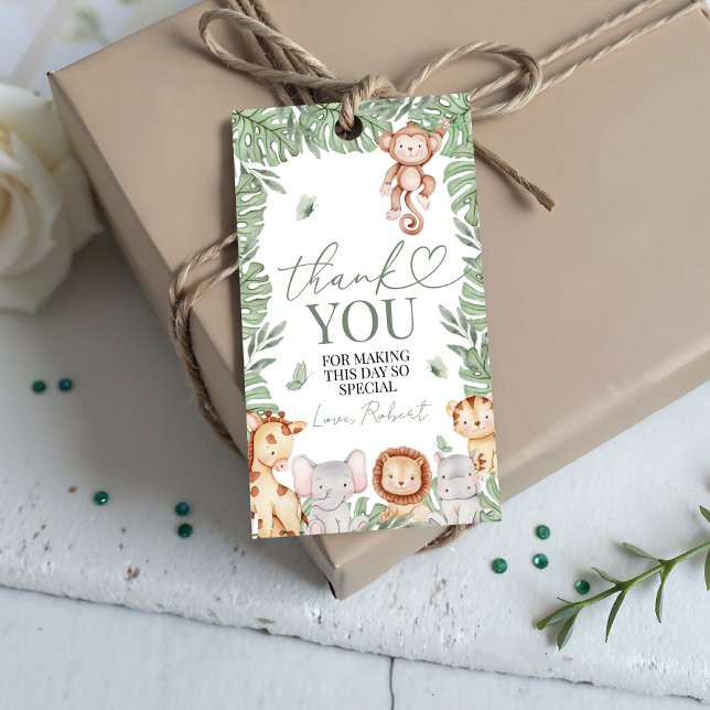 Wild One Jungle Thank You Tag Geschenkanhänger (Von Creator hochgeladen)