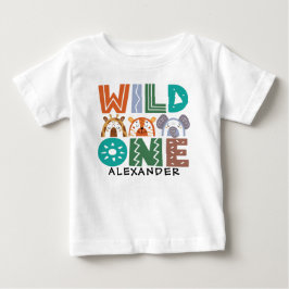 Wild One Jungle Theme 1. Geburtstag Baby T - Shirt