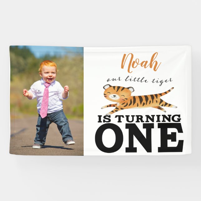 Wild One Jungle Tiger 1er anniversaire Bannière ph (Horizontal)