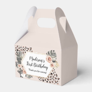 Wild One Leopard Print Birthday Party Fevor Box Geschenkschachtel