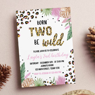 Wild One Leopard Safari 2e Invitation anniversaire