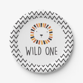 Wild one Lion Teller zum ersten Geburtstag Papier