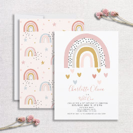 Wild One Mute Rainbow Girl's 1. Geburtstag Party Einladung
