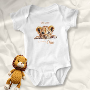 Wild One Niedlich Baby Lion Personalisiert Strampler