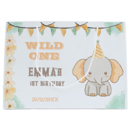 Wild One Niedlich Elephant 1. Geburtstag Große Geschenktüte