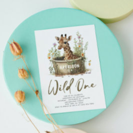 Wild One Niedlich Giraffe 1. Geburtstag Boho Anima Einladung