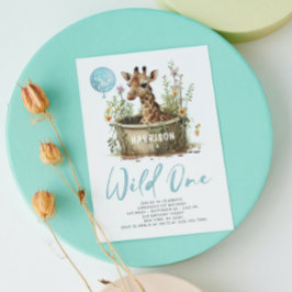Wild One Niedlich Giraffe 1. Geburtstag Boho Anima Einladung