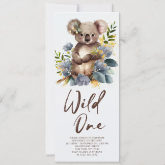 Wild One Niedlich Koala 1. Geburtstag Foto Tier Einladung