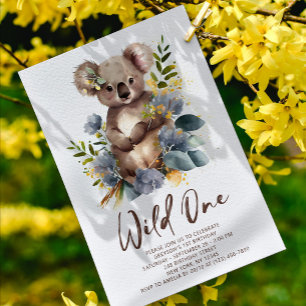 Wild One Niedlich Koala 1. Geburtstag Foto Tier Einladung