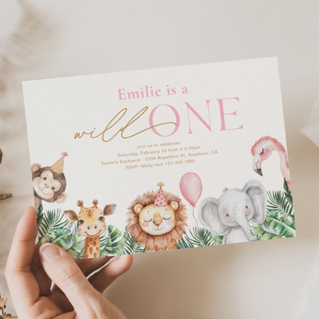 Wild One Party Animal First Birthday Invitation (Créateur téléchargé)
