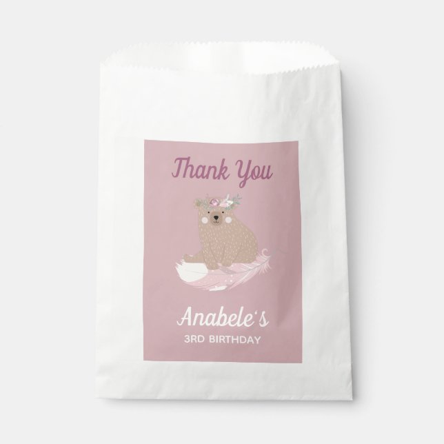 Wild One Personalisiert First Birthday Girl Geschenktütchen (Vorderseite)