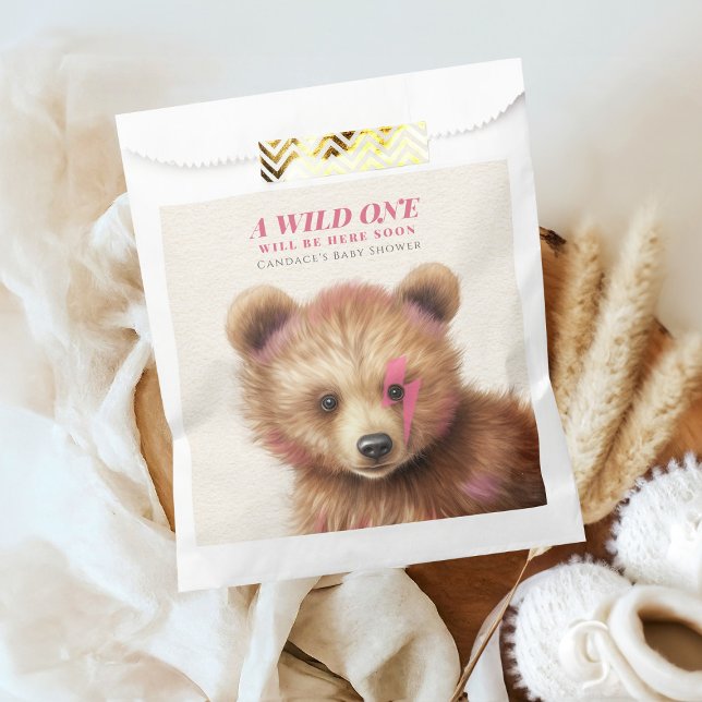 Wild-One-Pink-Haar-Bear-Baby-Dusche Geschenktütchen (Von Creator hochgeladen)
