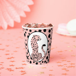 Wild One Pink Leopard Erste Geburtstagspackungen Pappbecher