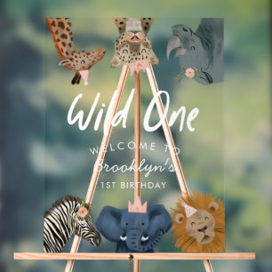 Wild One Pink Safari Bienvenue d'anniversaire