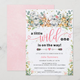 Wild One Pink Safari Girl Baby Shower Einladung
