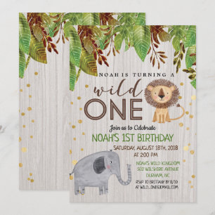 Wild ONE premier anniversaire Invitation garçon