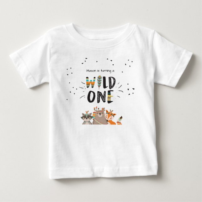 Wild One Premier anniversaire T-shirt Tribal woodl (Devant)
