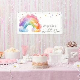 Wild One Rainbow Kindergeburtstag Banner