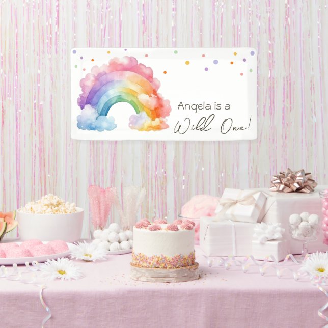 Wild One Rainbow Kindergeburtstag Banner (Party)