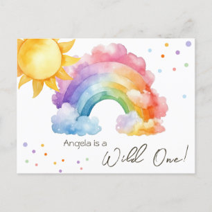 Wild One Regenbogen Kindergeburtstag Postkarte