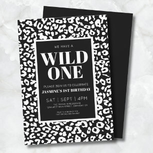 Wild One Safari 1. Geburtstagseinladung Einladung