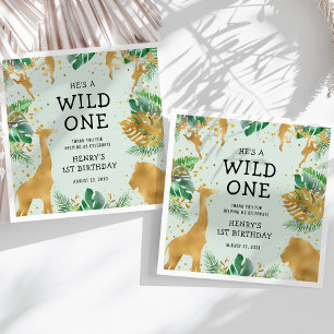 Wild One Safari 1. Geburtstagsfeier Grün Serviette