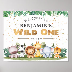 Wild One Safari 1er Anniversaire Poster de bienven