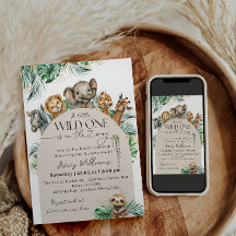 Wild One Safari Animal Jungle Modern Baby Shower