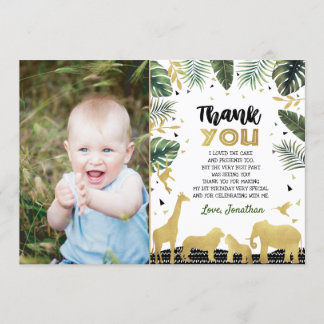 Wild One Safari Animal Merci Carte Note