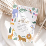 Wild One Safari Animals 1. Geburtstag Party Einladung<br><div class="desc">Feiern Sie Ihren ersten Geburtstag mit dieser Safari-Geburtstagseinladung.</div>