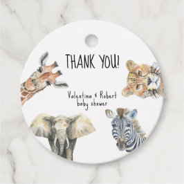Wild One Safari Animals Baby Dusche Vielen Dank Geschenkanhänger
