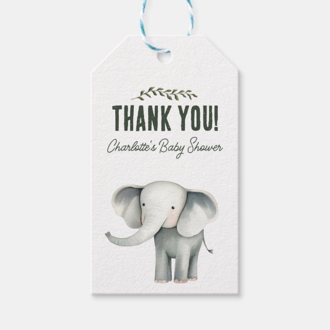 Wild One Safari Animals Baby Dusche Vielen Dank Geschenkanhänger (Vorderseite)
