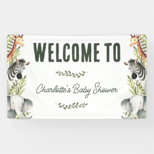 Wild One Safari Animals Baby Dusche Willkommen Banner