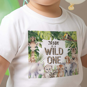 Wild One Safari Animals Baby Junge 1. Geburtstag T-shirt