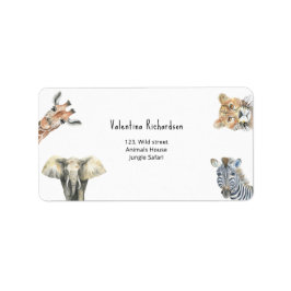 Wild One Safari Animals Baby Shower Adressaufkleber