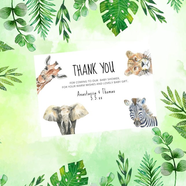 Wild One Safari Animals Baby Shower DANKE (Von Creator hochgeladen)