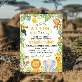 Wild One Safari Animals Baby Shower Einladung