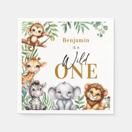 Wild One Safari Animals Boy 1. Geburtstag Serviette