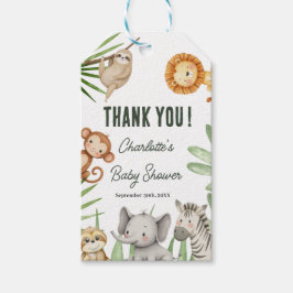 Wild One Safari Animals Boy Baby Shower Geschenkanhänger