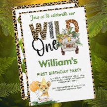 Wild One Safari Animals Erster Geburtstag Junge